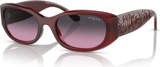 Vogue Eyewear Opal Red/Violet Grey Shaded Zonnebril - Dames - Zonnebrillen - Rood - 52 MM - Accessoires