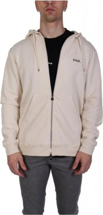 BALR. Q-Series Regular Fit Zip Through Hoodie - Heren - Vesten met rits - Wit - L - Katoen - Hoodies & sweatvesten