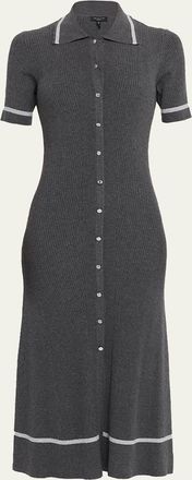 Rag & Bone Kassy Tipped Rib-Knit Midi Dress