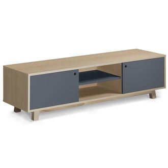 Mon Petit Meuble Fran&ccedil;ais Mueble tv con 2 puertas correderas l. 120 cm, fresno