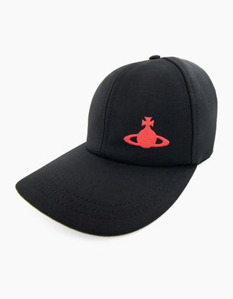 Vivienne Westwood Mens Vivienne Westwood Orb Logo Baseball Cap Black - Size: S/M