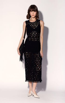 Walter Baker Brianna Dress, Dot Crochet Black