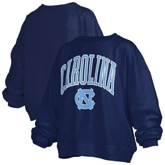 Pressbox Womens Pressbox Navy North Carolina Tar Heels Janise Arch Over Logo Waist Length Oversized Pullover Sweatshirt at Nordstrom, Size Large