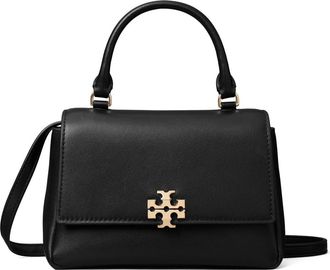 Tory Burch Charlie Leather Top Handle Bag in Black at Nordstrom