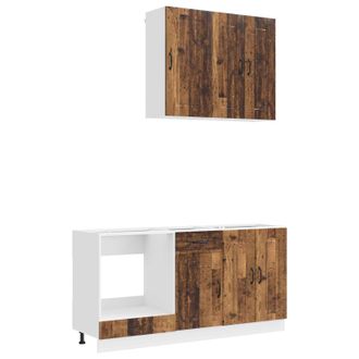 vidaXL Unidad De Cocina Kalmar 5 Uds. Madera Envejecida Vidaxl