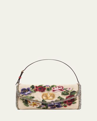 Valentino Garavani Vain Floral Beaded Shoulder Bag