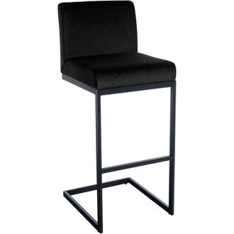 Clp Sgabello da bar in velluto Hopewell nero