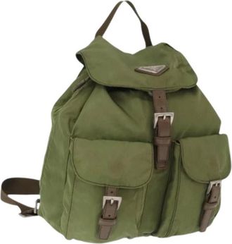 Prada Pre-owned Backpacks, female, Green, Size: ONE SIZE Pre-owned Vintage Nylon Backpack