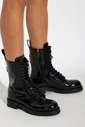 Dolce & Gabbana Leather Ankle Boots, Womens, Black