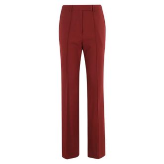 Semicouture Broeken, Dames, Rood, S, Wol, Kersenwol Flared Broek