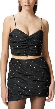 Pinko Nevache Taffeta Top In Black