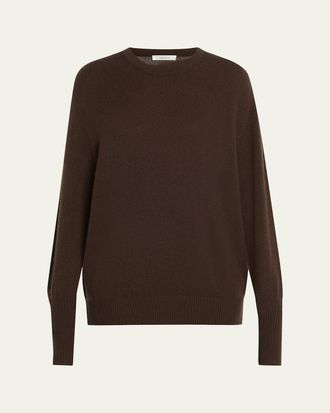 The Row Odelle Cashmere Knit Oversized Crewneck Top