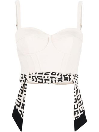 Elisabetta Franchi Top in stile corsetto con dettaglio foulard - Toni neutri