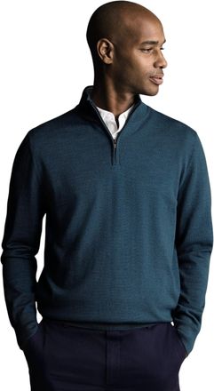CHARLES TYRWHITT Merino Zip Neck Sweater