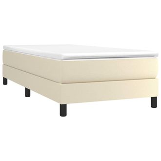 vidaXL Cama Box Spring Con Colch&oacute;n Cuero Sint&eacute;tico Crema 90x190 Cm Vidaxl