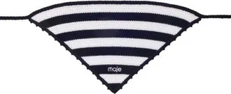 Maje Striped knit triangle in White/navy at Nordstrom