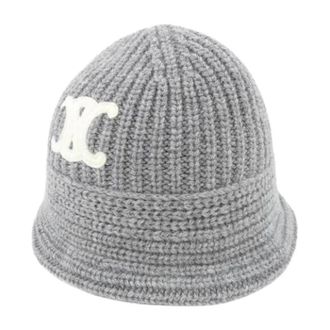 Celine Pre-owned Triomph Cashmere Hat - Dames - Vintage Accessoires - Grijs - ONE Size - Kasjmier - Vintage