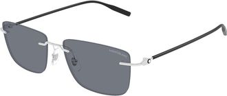 Montblanc MB0429S 002 Mens Sunglasses Silver Size 56