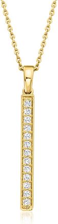 Ross-Simons Lab-Grown Diamond Linear Pendant Necklace in 18kt Gold Over Sterling
