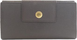Bulgari Chocolate Leather Long Wallet (Bi-Fold) (Pre-Owned)