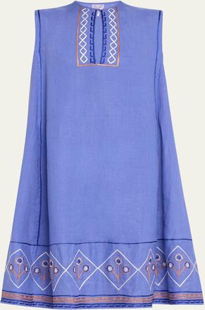 Thierry Colson Apolonia Embroidered Cotton Midi Dress