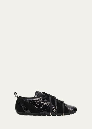 Simone Rocha Ballerina Grip Sequined Low-Top Sneakers