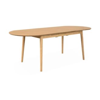 Sweeek Mesa de comedor extensible oval con efecto madera