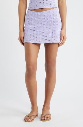 BP. Cotton Eyelet Miniskort in Purple Spray at Nordstrom, Size Xx-Small