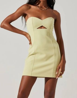 Astr Mekhi Strapless Mini Dress In Lime