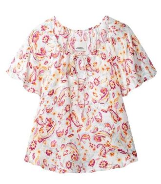 Isabel Marant Penelope Floral Printed Satin Top Size M