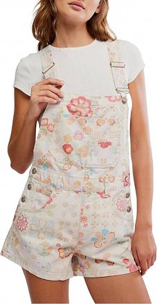 Free People Ziggy Printed Shortalls In Sun Drenched Combo