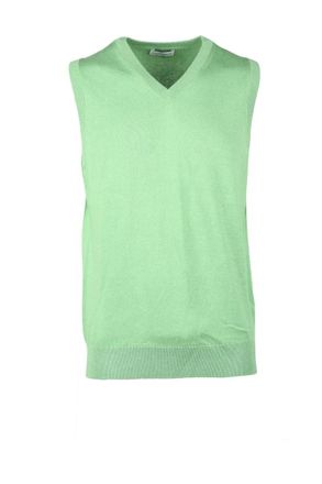 Ballantyne Cotton and Cashmere Knit Vest - Green
