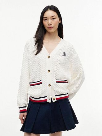 Tommy Hilfiger Global Stripe Oversized Cable Knit Cardigan