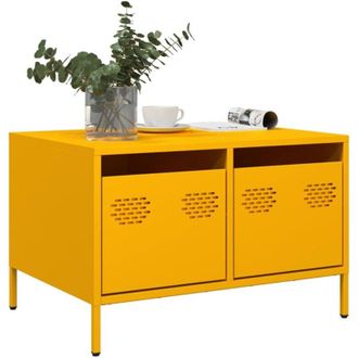 vidaXL vidaXL Mobile TV Giallo Senape 68x50x43,5 cm Acciaio Laminato a Freddo