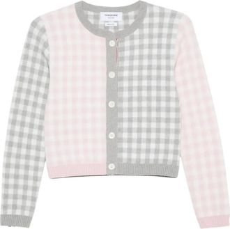 Thom Browne gingham-pattern cardigan - Pink