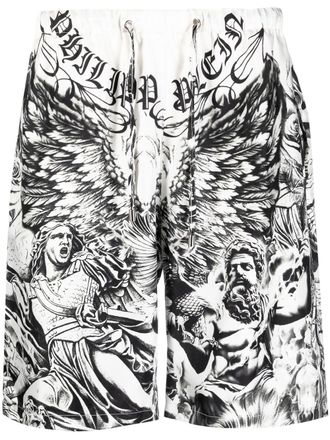 Philipp Plein Zijden shorts - Wit