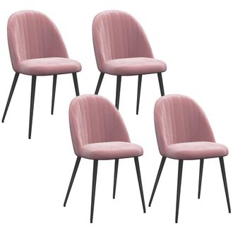 HOMCOM Sillas de comedor 50x56x83 cm rosa