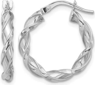 Diamond2Deal 14K Gold Polished Twisted Fancy Hoop Earrings