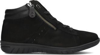 Hartjes Zwarte hoge sneaker met rits - Dames - Sneakers - Zwart - 37 EU - Leer - Schoenen