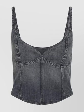 Balenciaga cropped sleeveless top scoop neck