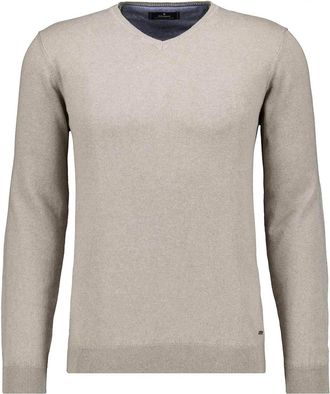 Ragman V-Ausschnitt-Pullover RAGMAN, Herren, Gr. 52, grau (taupe, 850), 95% Baumwolle 5% Cashmere, V-Ausschnitt, Pullover V-Ausschnitt-Pullover