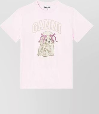 Ganni organic cotton relaxed-fit printed t-shirt