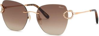 Chopard Brown Gradient Butterfly Ladies Sunglasses SCHM14S 08FC 57
