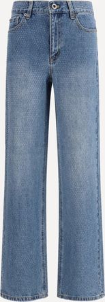 Self Portrait Jeans a gamba dritta con strass applicati all-over Woman 27