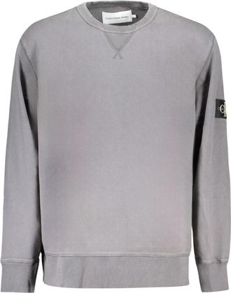 Calvin Klein Grijze Sweatshirt met Logo - Heren - Sweatshirts - Grijs - XL - Katoen - Hoodies & sweatvesten