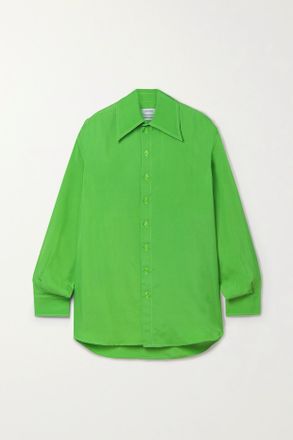 Christopher John Rogers Oversized Twill Shirt - Verde