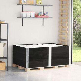 vidaXL Vidaxl - Paretali per Pallet 3 pz Neri 150x100cm Legno Massello di Pino