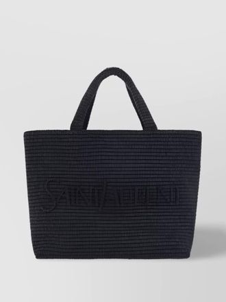 Saint Laurent raffia tote bag textured fabric