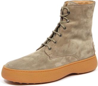 Tod's Schoenen, Heren, Beige, 44 EU, Suède, Stivaletto Allacciato Winter Gommino