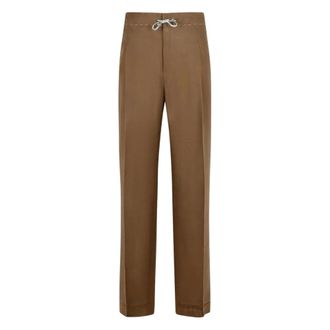 Maison Margiela Heren, Broeken, Bruin, Maat: S Wol